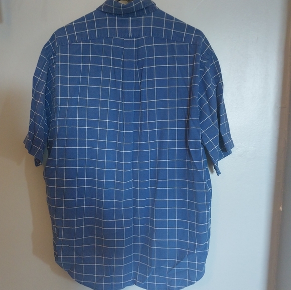 Ralph Lauren Blair Shirt Mens L Plaid Blue Short Sleeve 100 Percent Cott… - Picture 5 of 5